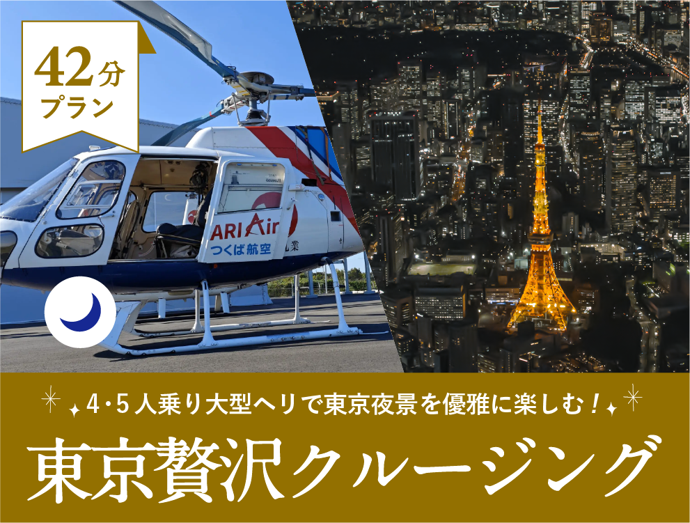 4・5人乗り 大きめヘリコプターで 】東京 夕夜景クルージングをゆったりフライトを楽しもう！【日没直前離陸！】 ヘリコプタークルージング・ヘリ タクシー日本最大級|検索サイト｜ARIAIR（アリエア））